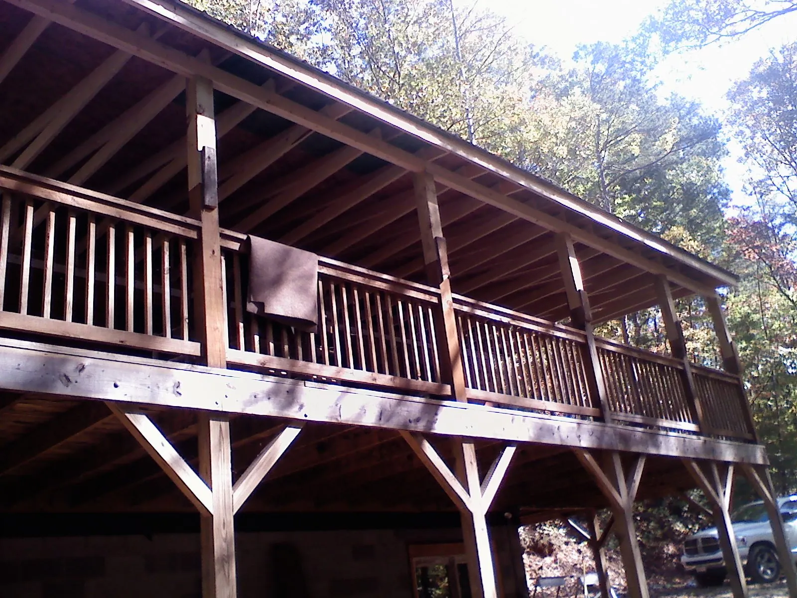 Timber framing under a new elevated porch and deck — Roof Leak Repair in Leggett by Roofing Brothers